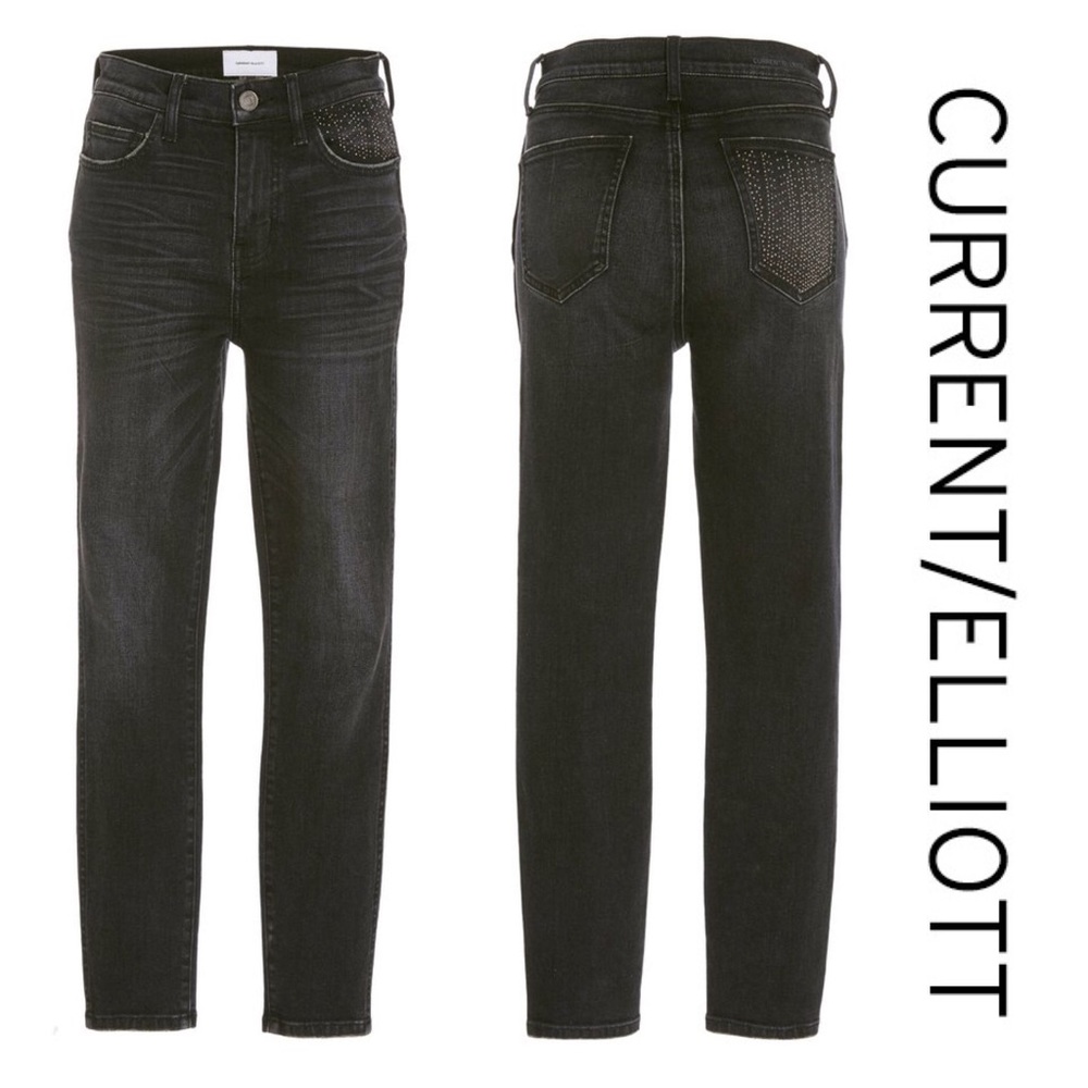 Current/Elliott High Waist Stiletto Stud Jeans NEW